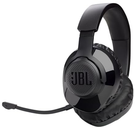 JBL Quantum 350 Wireless Gaming-Headset mit abnehmbarem Mikrofon, 22 Stunden Spielzeit, Schnellladung und Power & Play, PC-optimiert, kompatibel mit Mehreren Plattformen (Schwarz)