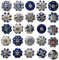 Ajuny Juego de 20 pomos de Cerámica Coloridos Azules para Armarios de Cocina Baños Aparadores Cajones Cofre pomos Decorativos de Cerámica Hechos a mano