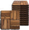 etc-shop Holzfliese Akazie 30 x 30 Klickfliesen Balkon Terrassenfliesen Holz Terrassenplatten Klicksystem Außen, wetterfest rutschfest, H 1,9 cm, 20er Set