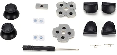 Kit de pièces de Rechange pour Manette PS5, Bouton de Manette PS5 L1 R1 L2 R2 Boutons de déclenchement + 2 Ressorts + 2 manettes de Manette + 5 Coussinets en Caoutchouc conducteur + 1 Tournevis