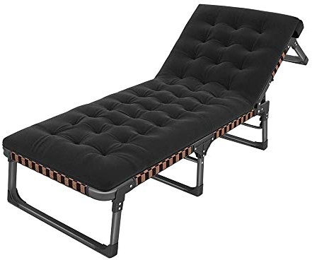 CAPXXIN Klappbett Büro Einzelliegestuhl mit Abnehmbarer Matte, tragbarer Outdoor-Reise-Freizeitstuhl Garten-Sonnenliege - 2 Farben, Keine Montage Needed