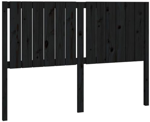 vidaXL Kopfteil Betthaupt Bettkopfteil für Bett Bettgestell Bettrahmen Holzbett Massivholzbett Schlafzimmer Schwarz 145,5x4x100cm Massivholz Kiefer