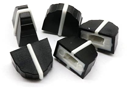 ezqnirk 10pcs schwarz DBX2231 Equalizer Fader -Kappe 11mmx9mm Loch 4mm Potentiometer Fader Knaufkappe