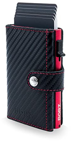 BORZ Prime Maxus 2 Limited Seem, Portefeuille Slim Limité sans Compartiment à Monnaie, Puce NFC et Carte de Visite numérique, Étui de Cartes RFID pour Hommes et Femmes, pour Cartes & Billets