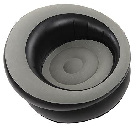 Fdit Aufblasbare PVC-Couch, Tragbare Aufblasbare Liege, Luftsofa, Aufblasbares Luft-Faulsofa für Hinterhof Am Seeufer, Strand, Reisen, Camping-Picknicks (Grau)