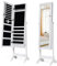 RELAX4LIFE Freistehender Schmuckschrank mit Spiegel, Spiegelschrank abschließbar & neigungsverstellbar, mit 2 Schubladen, 6 Ablagen (Weiß)