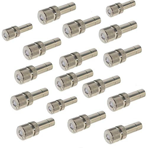 Haueeschoen 40 Stück Messing-Nebeldüsen for Outdoor-Kühlsystem Mister Nozzle Atomizing Misting Sprayer Nebeldüsen für Garten, Befeuchtung, Staubkontrolle, Landschaftsbau, 6 mm (Size : 0.1mm)
