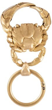 COPPERTIST.WU Krabben Schlüsselanhänger mit Snap-Feder-Ringen, Messing-Schnellverschluss-Clip und Schlüsselring.