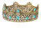 Herren Kronen Metall Erwachsene Männer Geburtstag Abschlussball Homecoming Party König Krone für Cosplay Hochzeit (Dunkelgold mit hellblauem Stein)
