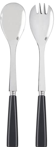 SABRE PARIS - Salatbesteck, 2-teilig 26 cm - Icon - Edelstahl & Acryl - Spülmaschinenfest - Anthrazit