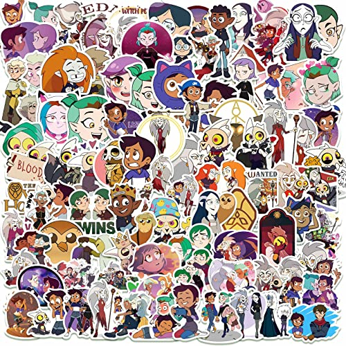 The Owl House Sticker, 100PCS Owl House Aufkleber, Cartoon Anime Sticker Set, Vinyl Wasserfest Sticker für Laptop, Skateboard, Snowboard, Koffer, Fahrrad, Graffiti Sticker für Kinder Erwachsene