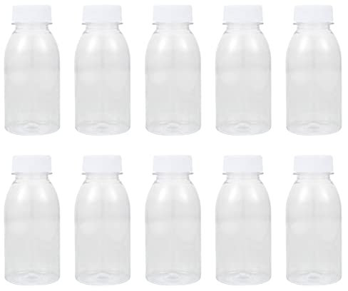 PAREKS 20 botellas de vidrio transparente de 350 ml, reutilizables, recargables, botellas de vidrio para jugos, batidos, bebidas y otras bebidas