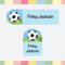 100 x Personalised Stick-On Waterproof Name Labels Pack of 2 Sizes for Clothes, Water Bottles, School Uniform, Equipment - Awesome Football Goal (SFP)