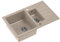 QUADRON Doppelbecken-Spüle Spülbecken Küchenspüle | Größe 78 x 50 x 20 cm, Beige & Stahl | PETER 156 Granit Granitspüle | Doppelbecken Spüle Küche | Unterschrank ab: 60 cm