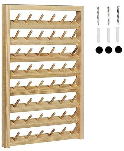 JNJOOD Nähgarnständer mit 48 Spulen, Wandhalterung, Nähgarnständer mit Haken, Stickerei-Organizer aus , zum Nähen von , 1 Set