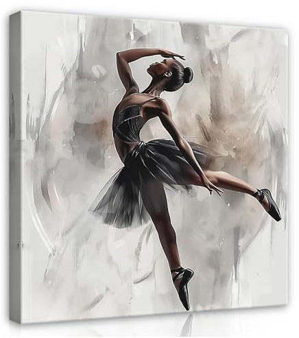 WallArena - Leinwand Bilder - Ballerina Abstrakt - 80x80 cm Leinwandbilder - Bild auf leinwand - Wandbild XXL groß Wandbilder für Wohnzimmer Schlafzimmer Wohnzimmerbilder Modern