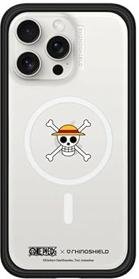 RhinoShield Modulare Case kompatibel mit MagSafe für [iPhone 15 Pro Max] | Mod NX Überragender Magnet, strapazierfähige Schutzhülle 3.5M / 11ft Fallschutz - Schwarz [One Piece/Luffy Skull]