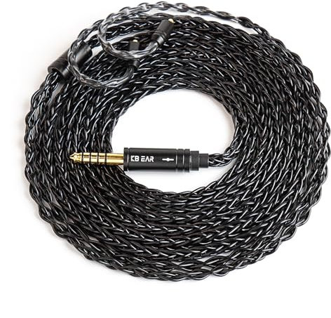 KZ ZS10 PRO IEM Cable - 2M 4N OFC with 3.5mm Silver Plating for KZ ZST/AS10/ES3/ES4/ZSR/ED12 (Black, 2 Pin)
