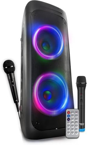 Enceinte Autonome DJ 1000W Lumineuse Lecteur CD, Batterie, Bluetooth USB, SONO, RADIO, PartyBox, Soirée, Fête, Anniversaire