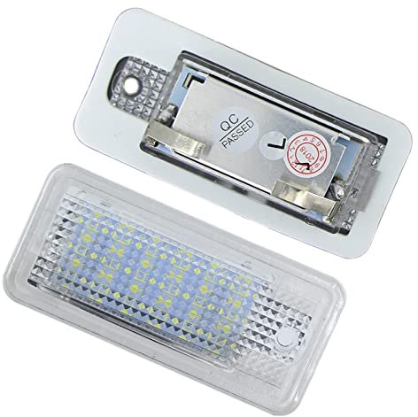 GIGIROM 2Pcs Car LIGHT Number License Plate, for, A4 A6 C6 A3 B6 B7 S6 A8 Q7 Light White 6000k 3W 18 SMD LIGHT Bulb Number Plate Led License Lamp