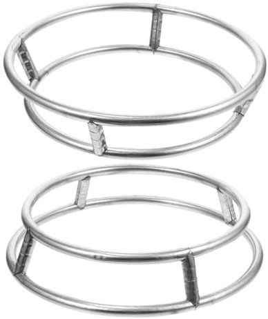 Cabilock 2piezas Rejilla Wok Acero Inoxidable Soporte Olla Doble Rejilla Enfriar Sartenes Cocina