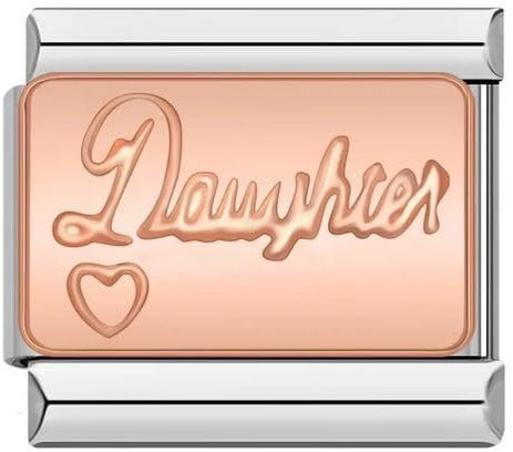 Daughter Gift Mother Mum Rose Gold Silver 9mm Italian Charm Compatible With Nomination Bracelet
