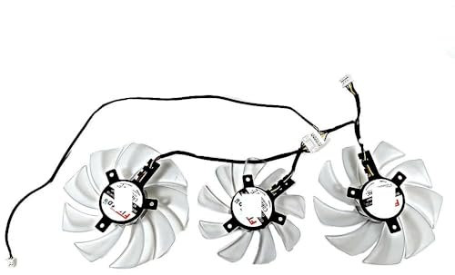 QKFTCSDW Ventilateur de Refroidissement de Remplacement de 95 mm Compatible avec la Carte Graphique Hellhound Spectral White AMD Radeon RX 6700 XT 12 Go GDDR6(Silver)