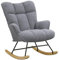 XH.Easy Go Schaukelstuhl Stillsessel Schaukelsessel mit Armlehnen Gepolsterter Schwingsessel Stillstuhl Sessel Relaxsessel für Wohnzimmer Schlafzimmer Babyzimmer, Bis 136 kg Belastbar, Dunkelgrau