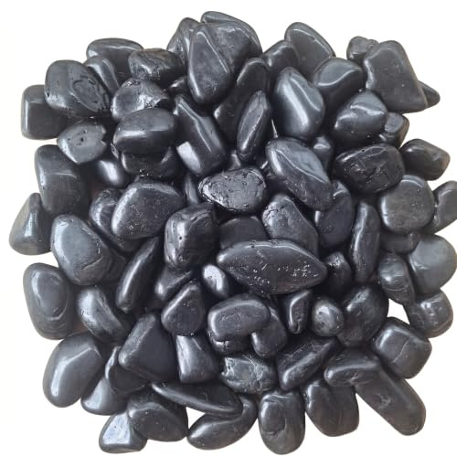 Kieselsteine Schwarz Poliert 2-4 cm | Dekosteine Garten Zierkies 5 kg | Echtes Naturprodukt, witterungsbeständig & langlebig, eleganter Glanz, vielseitig für Beete, Aquarien und Blumentöpfe