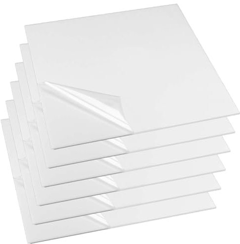 HEIYUET 6 placas acrílicas blancas, 400 x 300 x 3 mm, placas acrílicas blancas, placas de plástico acrílico para proyectos de bricolaje, tableros de anuncios, modelismo, artesanía