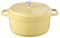 EMEBAY Cocotte en Fonte Émaillée Jaune 24cm, Faitout Ultra Résistant 4.75L, Marmite antiadhésive, Pot en Fonte émaillée avec Couvercle Compatible avec Induction Gaz Four