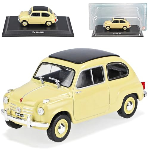 Generisch FIAT 600 1955 Creme Beige 1/43 De Agostini Modell Auto Modellauto