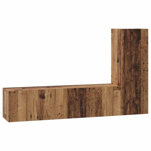 vidaXL TV Cabinet Set 3 pcs Old wood 60 x 30 x 30 cm Engineered wood, Living Room, Modern Rectangular Storage Set, Ample Wall Cabinets, Functional Tv Cabinet, Compact Shelving Unit for Organization