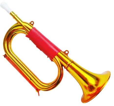 Spielzeug -Trompete 13 Zoll spielbarer Entwicklung sicherer pp Plastik Goldener Kinder Trompete mit komfortablen Griffpädagogik Kids Musical Instrumente
