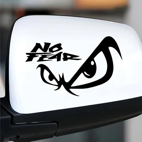 2PCS No Fear Motivational Vinyl Decal - 15x9cm Bold Sticker for Cars, Motorcycles, Gym - Inspirational Slogan Design|#AZ32 (Schwarz)