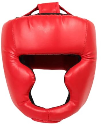 MotiveTech Casco Boxe Protettivo Equipaggiamento con Protezione Guancia Morbida Casco Traspirante PU Comfort Casco per Wrestling E Taekwondo Protezione Testa Com, Rosso Adulto