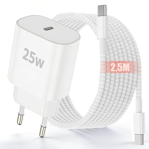 iPad Ladekabel mit USB C Netzteil, 25W iPad Ladegerät mit 2,5 M USBC Kabel