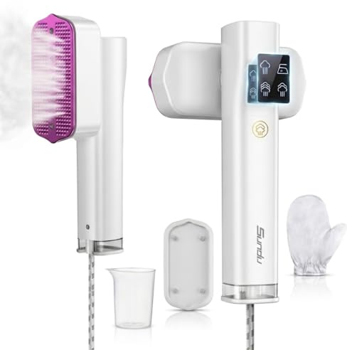Sundu Dampfglätter, Steamer für Kleidung, 2-in-1 Reisebügeleisen Steam iron, 15s schnelles Aufheizen Mobiles Handbügeleisen, Travel Iron mit LED Display, 4 Bügelmodi, Reinweiß