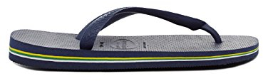 Havaianas Unisex Brasil Logo, Navy Blue, 7.5/8