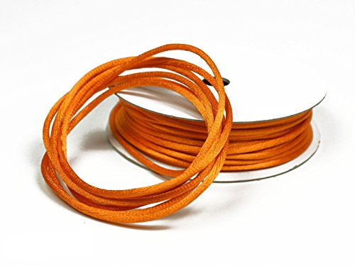 10m Rolle Flechtkordel Satin 2mm (orange) // Satinkordel Kordel Flechtschnur Schmuckschnur Satinschnur Coralle Coral Zierkordel Kumihimo