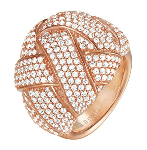 ESPRIT Glamour Damen-Ring ES-LILAIA ROSE teilvergoldet Zirkonia transparent Gr. 54 (17.2) - ESRG02291C170