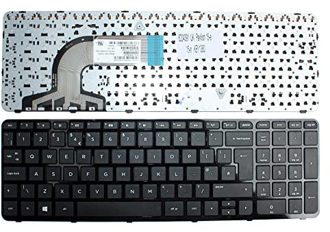 Keyboard4Laptops Reino Unido Marco Negro Brillante Negro Windows 8 Teclado de Repuesto para Ordenador portátil Compatible con HP Pavilion 15-E041CA
