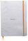 RHODIA 117501C - Silver Flexible Notebook - 19x25 cm - Lined - 160 pages - Ivory Clairefontaine Paper 90 g/m - Bookmark, Elastic Closure - Faux Leather Cover - Rhodiarama Collection