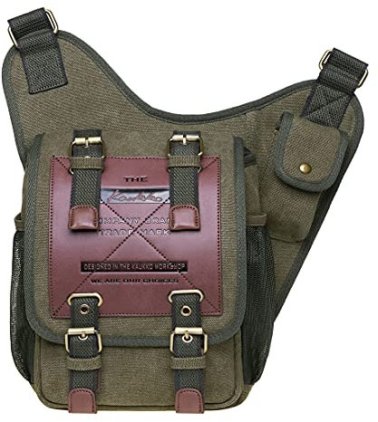 KAUKKO Canvas - Brusttasche für Damen und Herren - Umhängetasche, grün jnl-fh-08, Taille unique, daypack rucksack