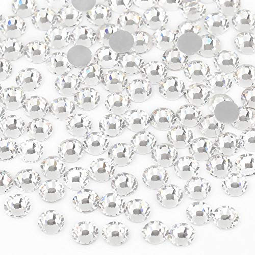 Beadsland 1440 Piezas de Diamantes de imitación de Cristal con Parte Trasera Plana,Gemas Redondas para Arte de uñas y Manualidades,Cristal Blanco,SS20,4.6-4.8 mm