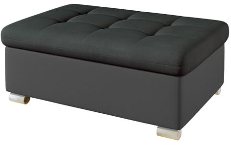 Mirjan24 Hocker Niko groß Sitzhocker Polsterhocker Sitzbank Fußbank Pouf Farbauswahl (Soft 020 + Casablanca 2315)