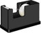 Wedo 639001 Klebefilmabroller Black Office Acrylglas, für Rollen bis 19 mm x 33 M Gummifüße, 11, 4 x 7 cm, inkl. Klebefilm, im Geschenkkarton, Schwarz