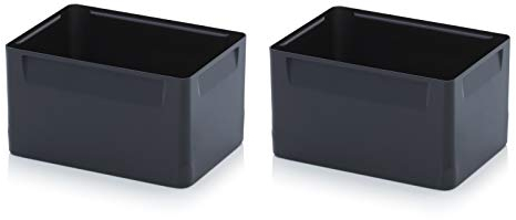 Einsatzkästen 2er Set 15cm Höhe für Auer Eurobehälter 40x30 * Einsatz Kästen Einsätze schwarz