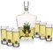 The Wine Savant Juego de vasos de tequila decantador de tequila con decantador de agave y 6 vasos de chupito de agave, botella de 25 onzas, decoraciones de fiesta de tequila de 3 onzas Claro Grande