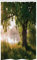 ABAKUHAUS Baum Schmaler Duschvorhang, Stream Mystic Nebelige Szene, Badezimmer Deko Set aus Stoff mit Haken, 120 x 180 cm, Braun Grün Sand